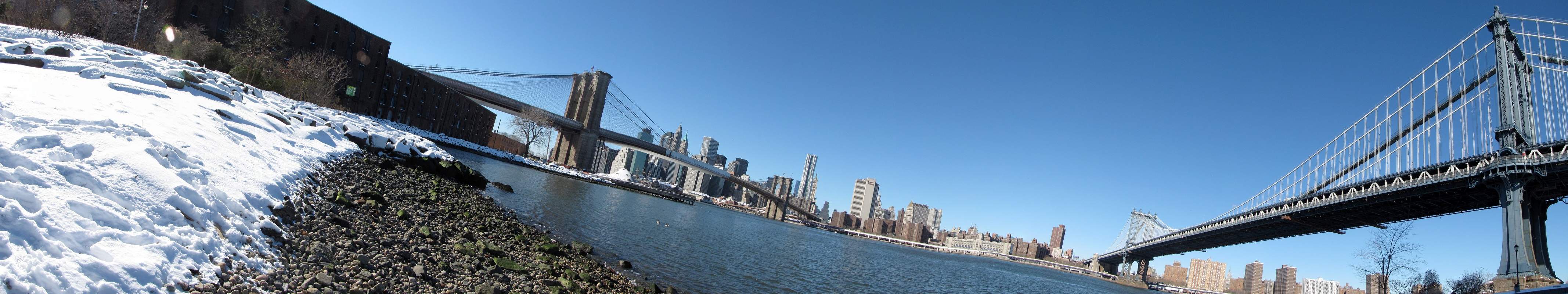 Brooklyn Bridge und Manhattan Bridge Panorama